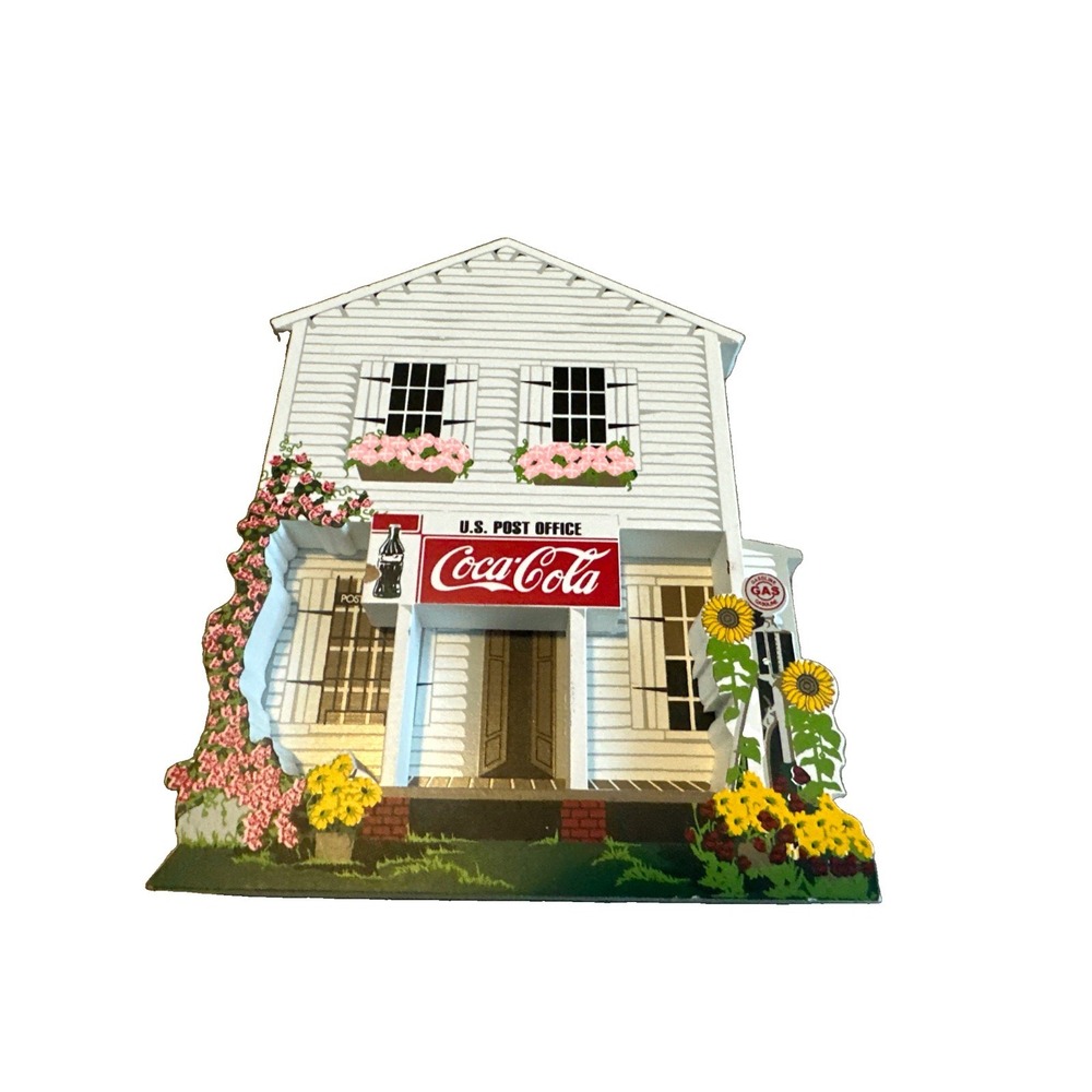 Vintage Sheila 1998 Coca-Cola Collectible Wood 'Down Home Flavor' US Post Office